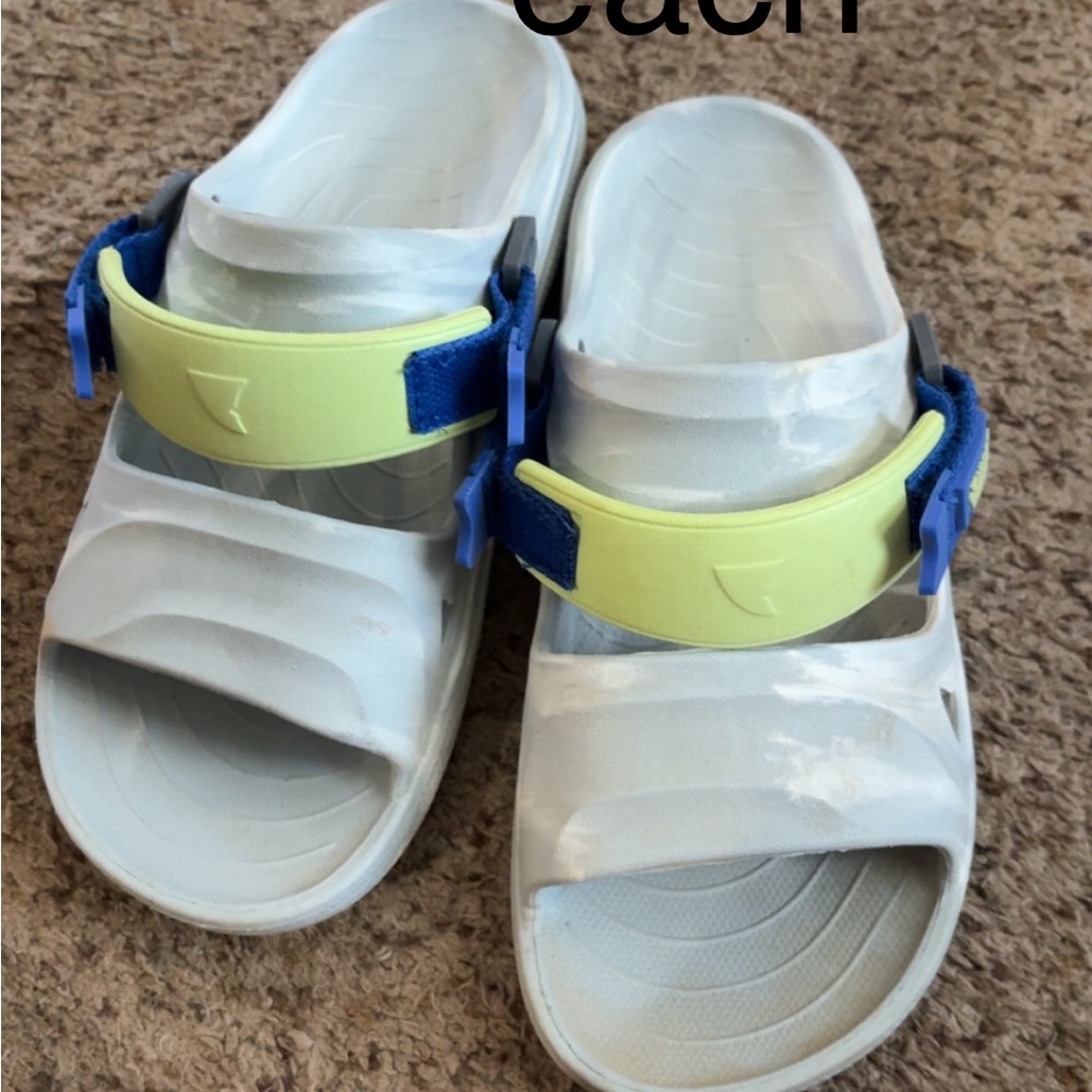 Kids White and Yellow Sandals